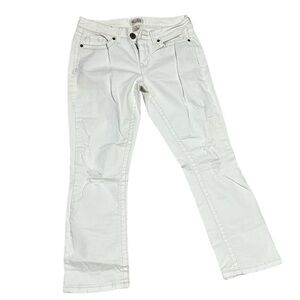 Y2K Mudd jeans white crop size 5 juniors distressed look